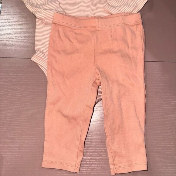 Carters 6M Baby Girl Orange Striped Outfit - Picture 2 of 4